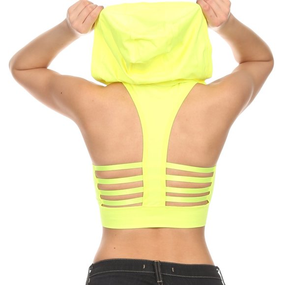 Yelete Other - Hoodie sports bra Crop Top Caged Back